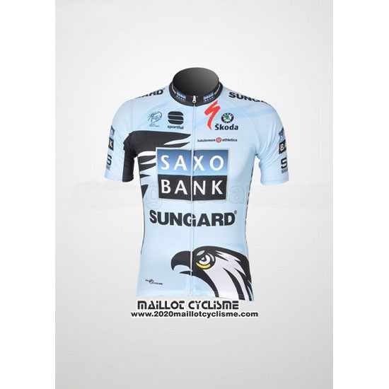 2011 Maillot Ciclismo Saxo Bank Bleu Clair Manches Courtes et Cuissard